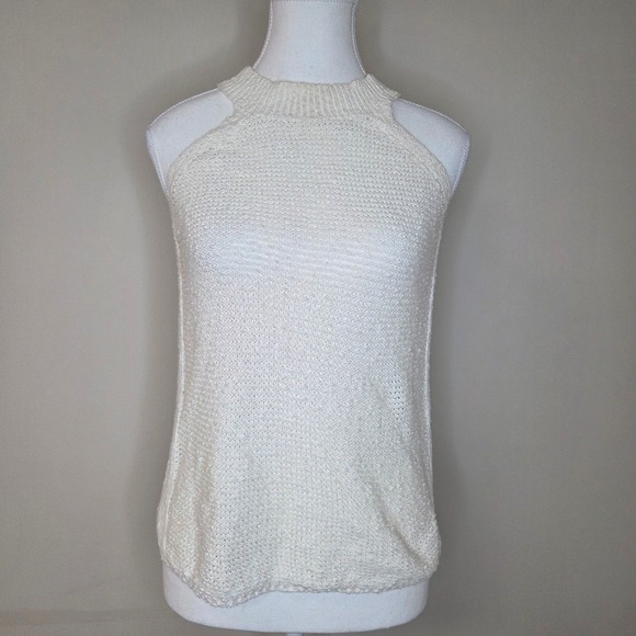 Evereve Tops - Evereve White Knit Tank Top 100% Cotton Coastal Boho Size XS